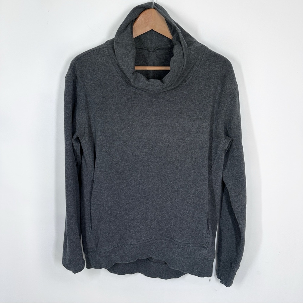 Lululemon Grey Cowl Neck Sweatshirt Size 10 Pocket